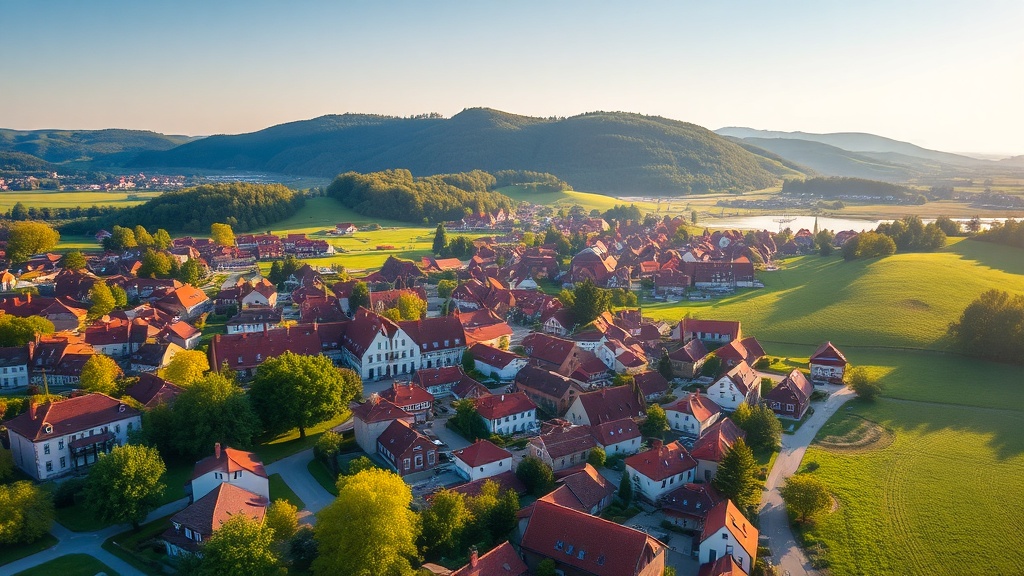 Dußlingen Ortskern mit Blick auf die Gemeinde